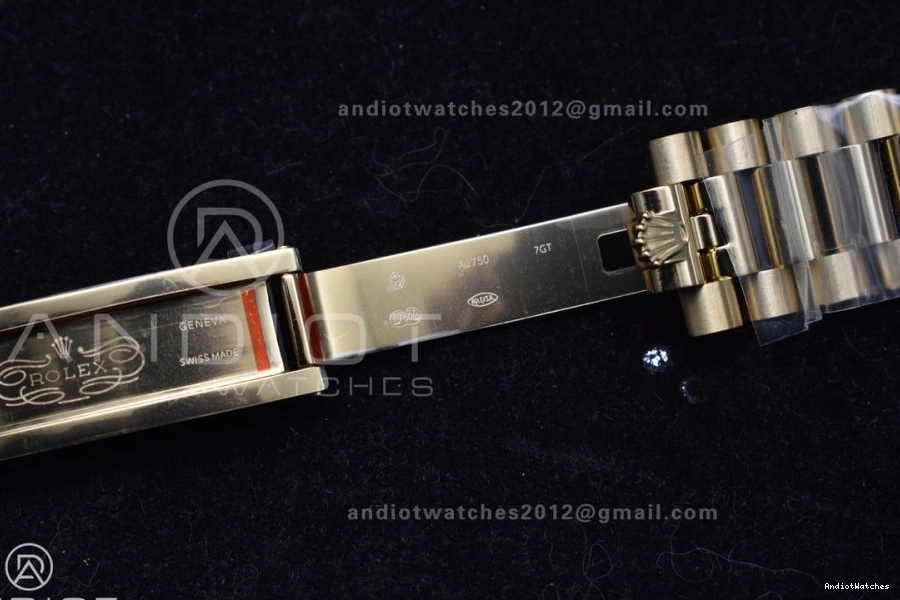 On 904L Dial YG Tungsten Bracelet Weighted White 40 Contemporary DayDate Steel Markers V A2836 GMF Stick 730 President 0901